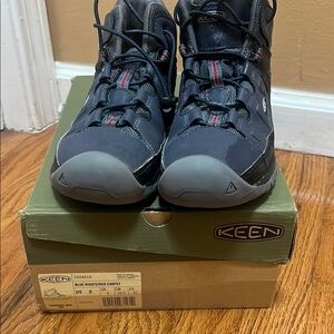 Keen Blue and Black Athletic Shoes with Rugged Design